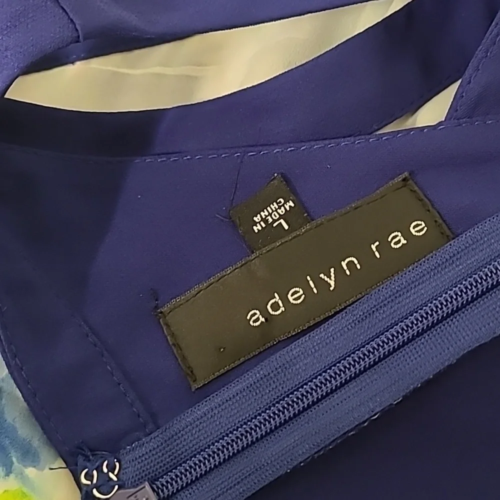 Adelyn Rae Dress Blue Pattern Large - Picture 6 of 8